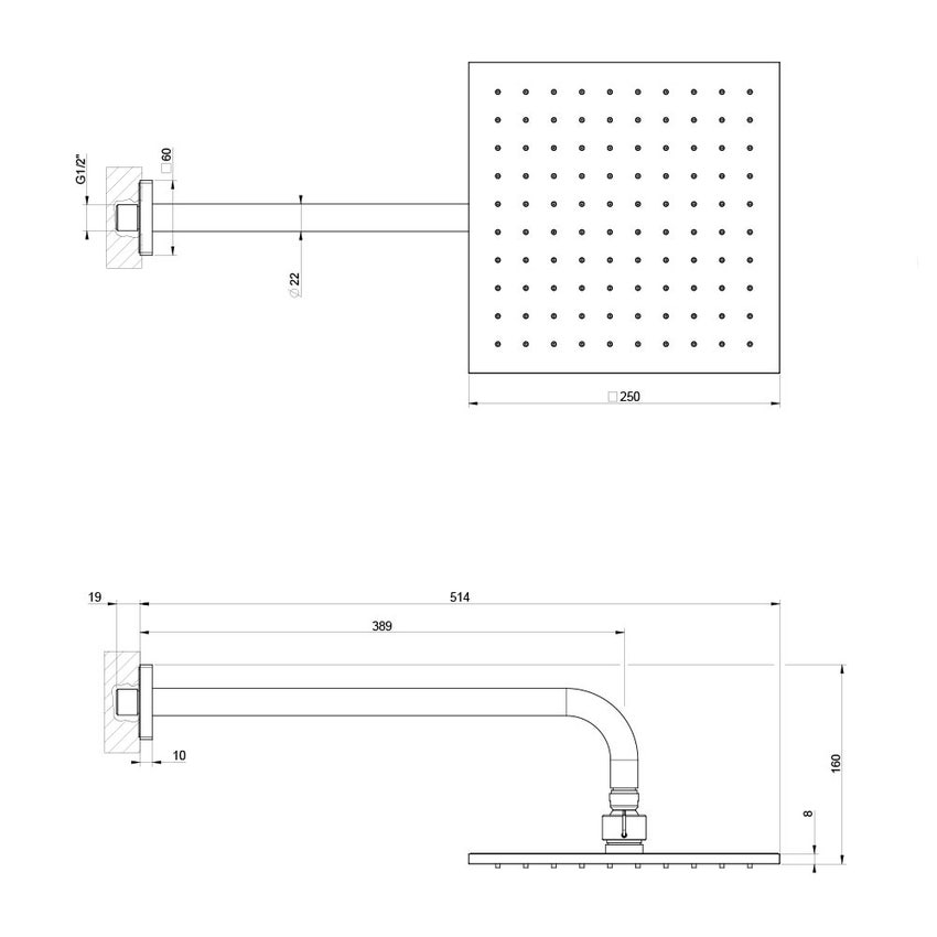 Immagine di Gessi RILIEVO soffione anticalcare, a parete, orientabile, finitura cromo 59158#031