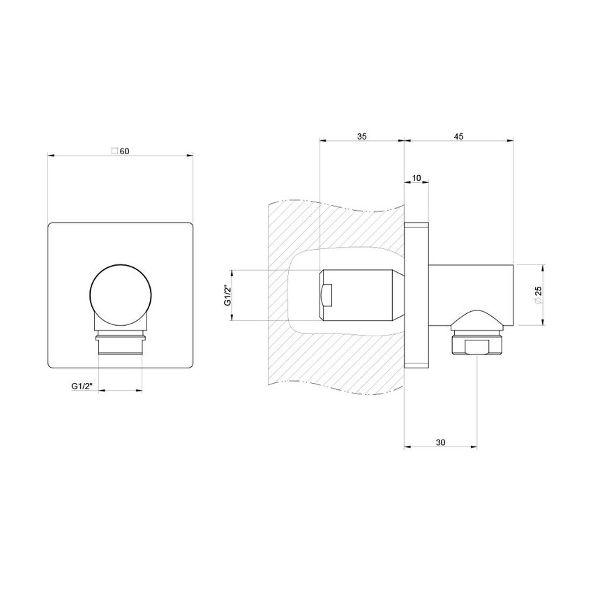 Immagine di Gessi RILIEVO presa acqua, finitura cromo 59169#031