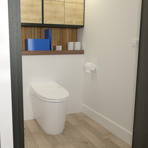 Immagine di SFA SANISMART wc senza brida, con trituratore integrato e collegamento lavabo CPTSANISMART