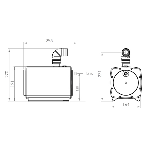 Immagine di SFA SANIFLOOR+TRAY piatto doccia 90 cm fornito di pompa per acque chiare e piletta SFLOOR+90