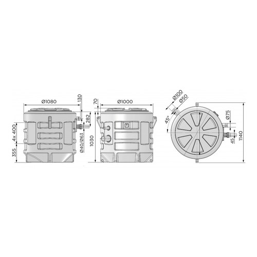 Immagine di SFA SANIFOS 610 1 SLD 700 SA stazione di sollevamento per acque pluviali, con ruota bicanale e 1 pompa SFOS6101SLD700