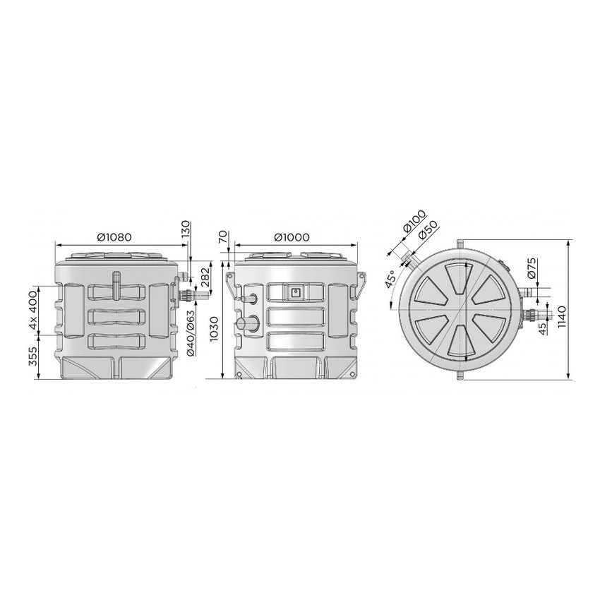Immagine di SFA SANIFOS 610 1 SLD 700 SA stazione di sollevamento per acque pluviali, con ruota bicanale e 1 pompa SFOS6101SLD700