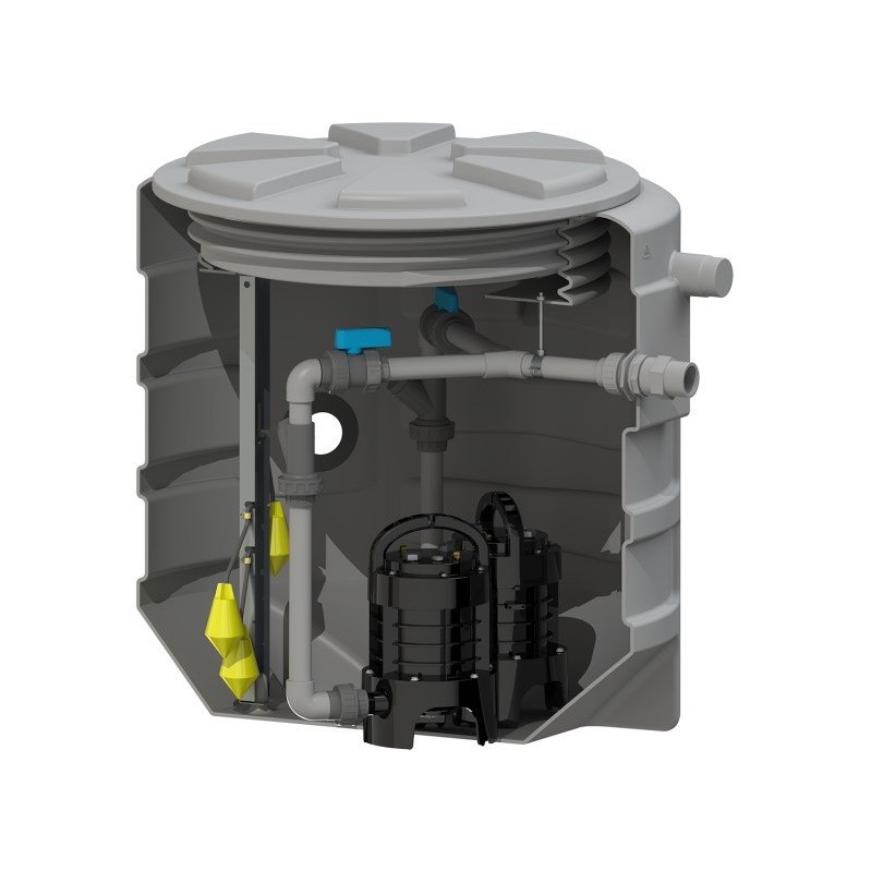 Immagine di SFA SANIFOS 610 2 SLD 700 S stazione di sollevamento per acque pluviali, con ruota bicanale e 2 pompe SFOS6102SLD700S