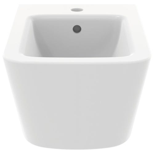 Immagine di Ideal Standard BLEND CUBE bidet sospeso monoforo, con troppopieno, colore bianco seta finitura opaco T3687V1