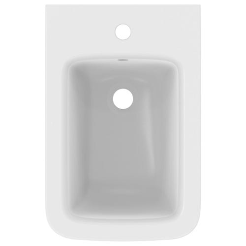 Immagine di Ideal Standard BLEND CUBE bidet sospeso monoforo, con troppopieno, colore bianco seta finitura opaco T3687V1