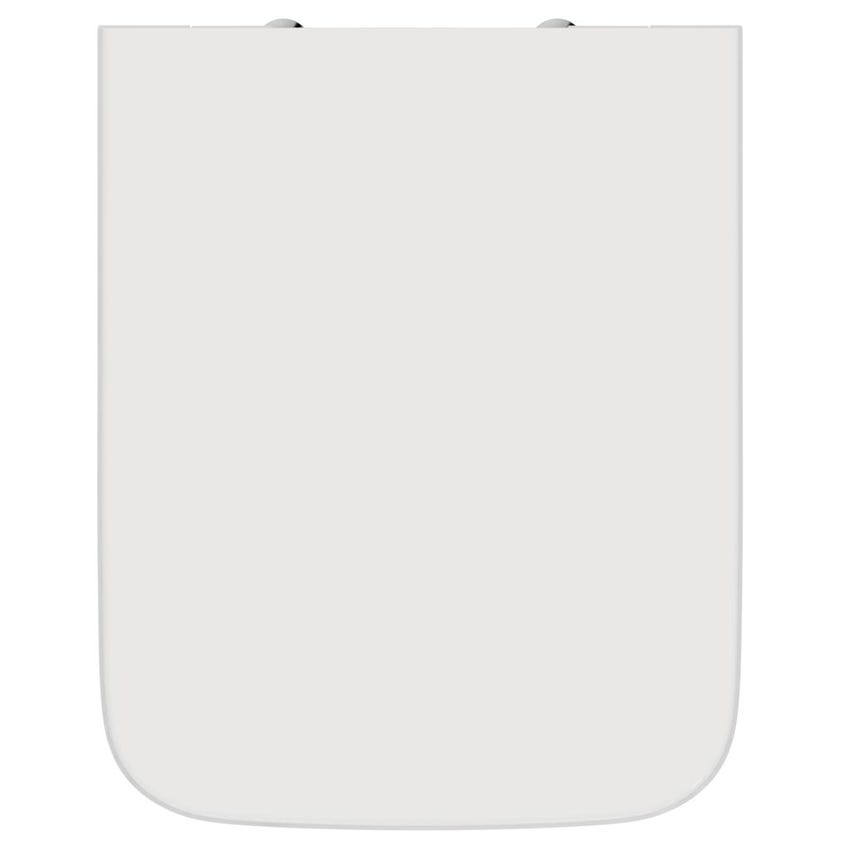 Immagine di Ideal Standard BLEND CUBE set sanitari a pavimento, vaso AquaBlade® senza brida, con sedile a chiusura rallentata, bidet monoforo con troppopieno, colore bianco finitura lucido T368801-T368901-T392701