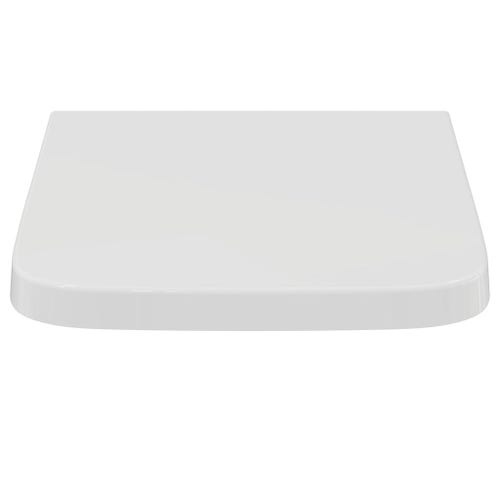 Immagine di Ideal Standard BLEND CUBE set sanitari a pavimento, vaso AquaBlade® senza brida, con sedile a chiusura rallentata, bidet monoforo con troppopieno, colore bianco finitura lucido T368801-T368901-T392701