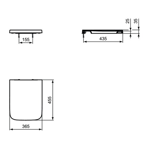 Immagine di Ideal Standard BLEND CUBE set sanitari a pavimento, vaso AquaBlade® senza brida, con sedile a chiusura rallentata, bidet monoforo con troppopieno, colore bianco finitura lucido T368801-T368901-T392701