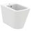 Immagine di Ideal Standard BLEND CUBE set sanitari a pavimento, vaso AquaBlade® senza brida, con sedile a chiusura rallentata, bidet monoforo con troppopieno, colore bianco seta finitura opaco T3688V1-T3689V1-T3927V1