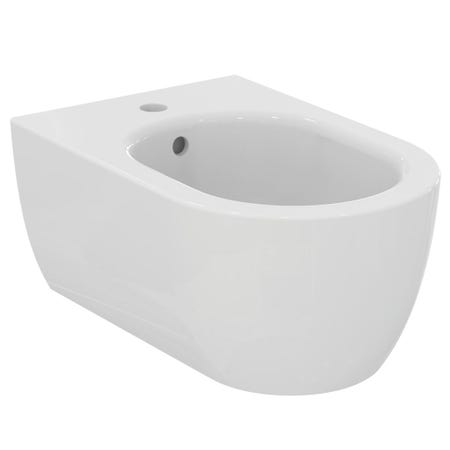 Immagine di Ideal Standard BLEND CURVE bidet sospeso monoforo, con troppopieno, colore bianco finitura lucido T375001
