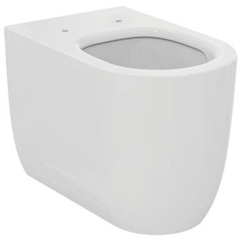 Immagine di Ideal Standard BLEND CURVE vaso a terra AquaBlade® universale, a filo parete, senza brida e senza sedile, colore bianco finitura lucido T375101