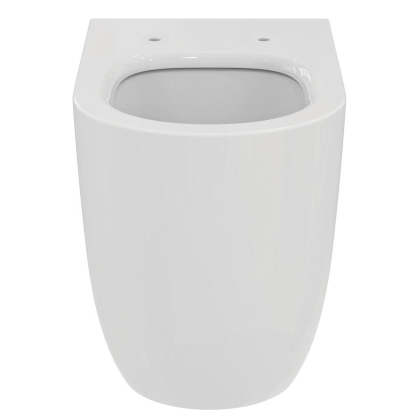 Immagine di Ideal Standard BLEND CURVE set sanitari a pavimento, vaso AquaBlade® senza brida, con sedile a discesa rallentata, bidet monoforo con troppopieno, colore bianco finitura lucido T375101-T375301-T376001