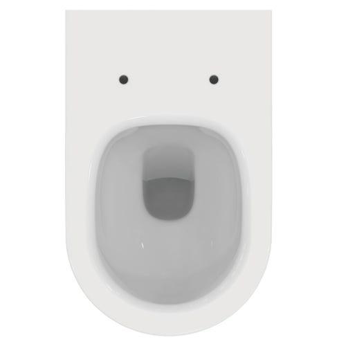 Immagine di Ideal Standard BLEND CURVE vaso a terra AquaBlade® universale, a filo parete, senza brida e senza sedile, colore bianco finitura lucido T375101