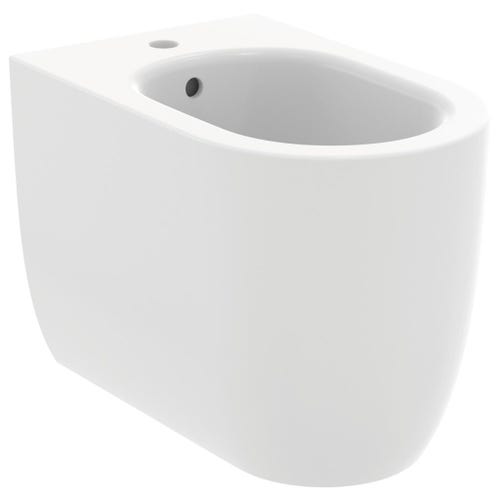 Immagine di Ideal Standard BLEND CURVE bidet a terra, a filo parete, con troppopieno, colore bianco seta finitura opaco T3753V1