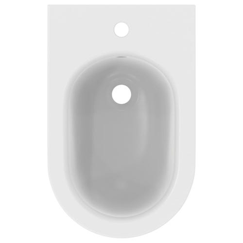 Immagine di Ideal Standard BLEND CURVE bidet a terra, a filo parete, con troppopieno, colore bianco seta finitura opaco T3753V1
