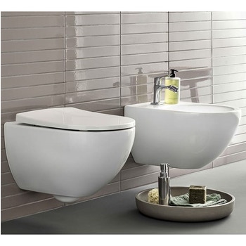 Geberit 500.630.01.8 ACANTO lavabo L.75 cm con foro rubinetteria, piano  d'appoggio troppopieno nascosto e tappo per piletta, colore bianco finitura  KeraTect