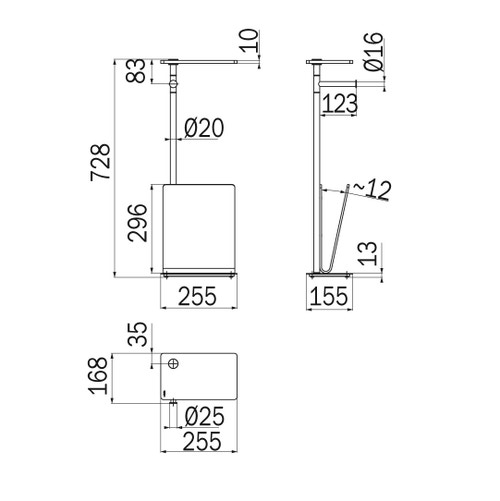 Immagine di Inda AVENUE piantana con portarotolo e portariviste, finitura cromo/smoke A57850DL