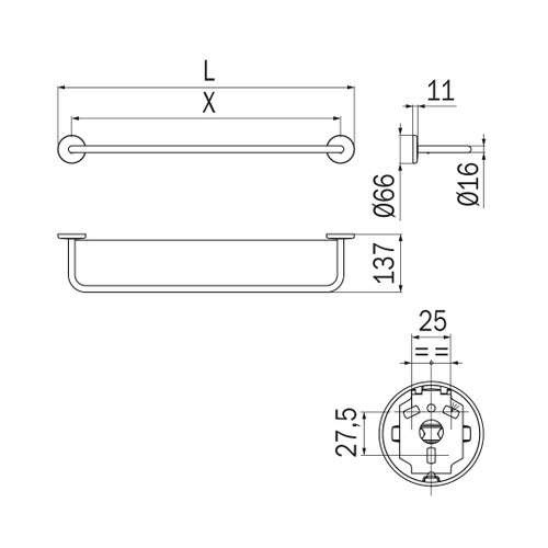 Immagine di Inda COLORELLA mensola in cristallo temperato L.60 cm, finitura cromo A2308ACR01