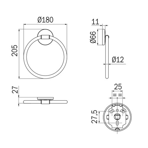 Immagine di Inda COLORELLA portasalviette ad anello, finitura cromo A2316T CR