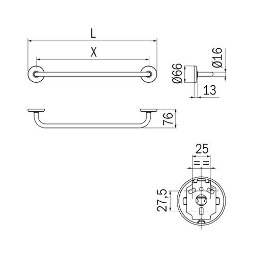 Immagine di Inda COLORELLA portasalviette L.37 cm, finitura cromo A2390ACR