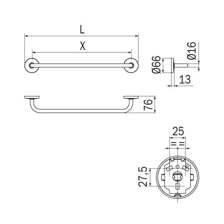 Immagine di Inda COLORELLA portasalviette L.37 cm, finitura cromo A2390ACR
