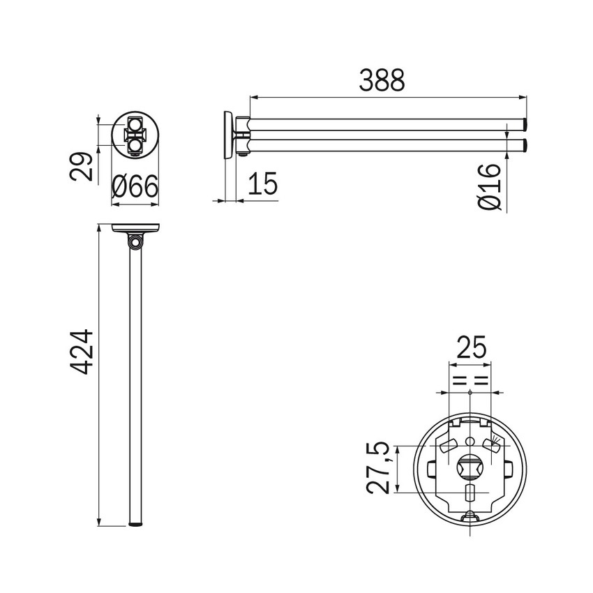 Immagine di Inda COLORELLA portasalviette doppio a snodo, finitura cromo A23150CR