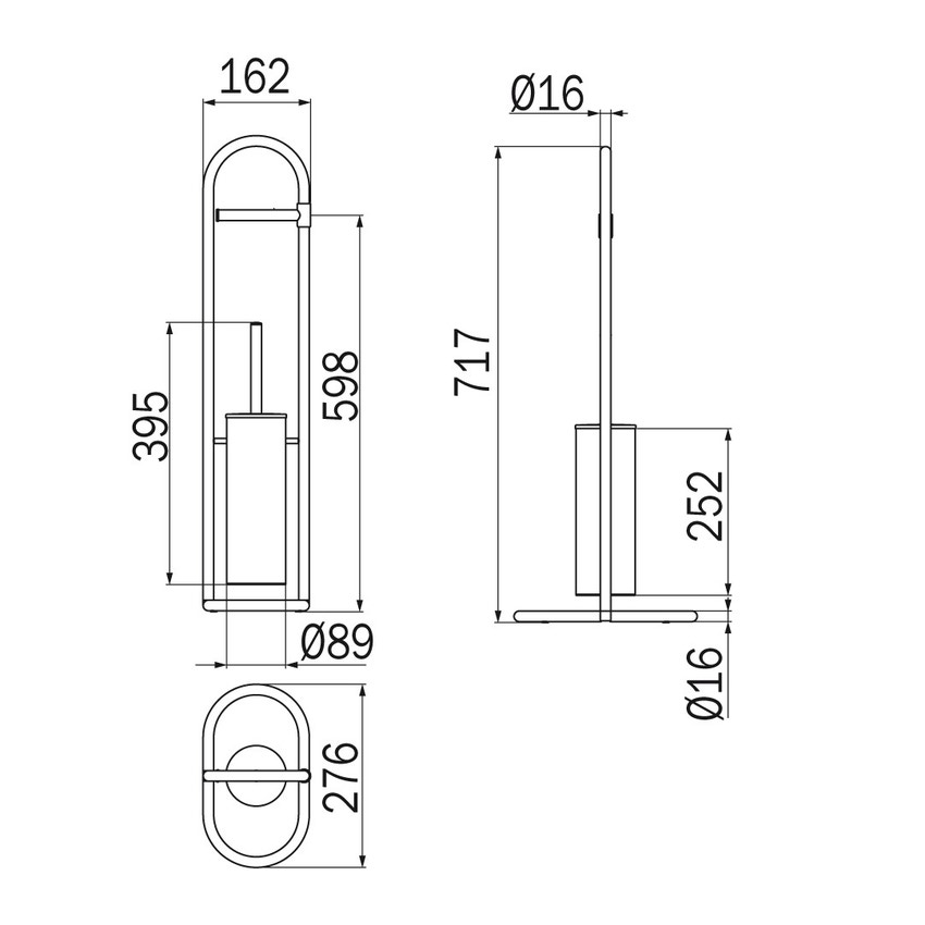 Immagine di Inda COLORELLA piantana con portarotolo e portascopino, finitura cromo A23240CR