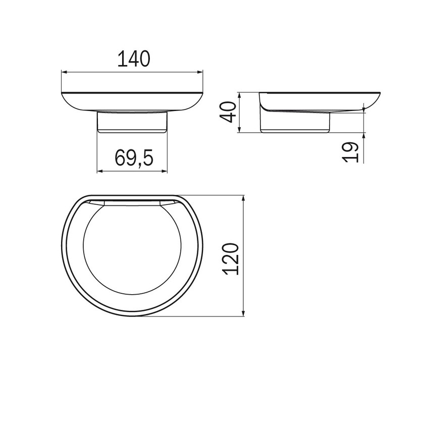Immagine di Inda COLORELLA bacinella portasapone in vetro extrachiaro, finitura trasparente R03110