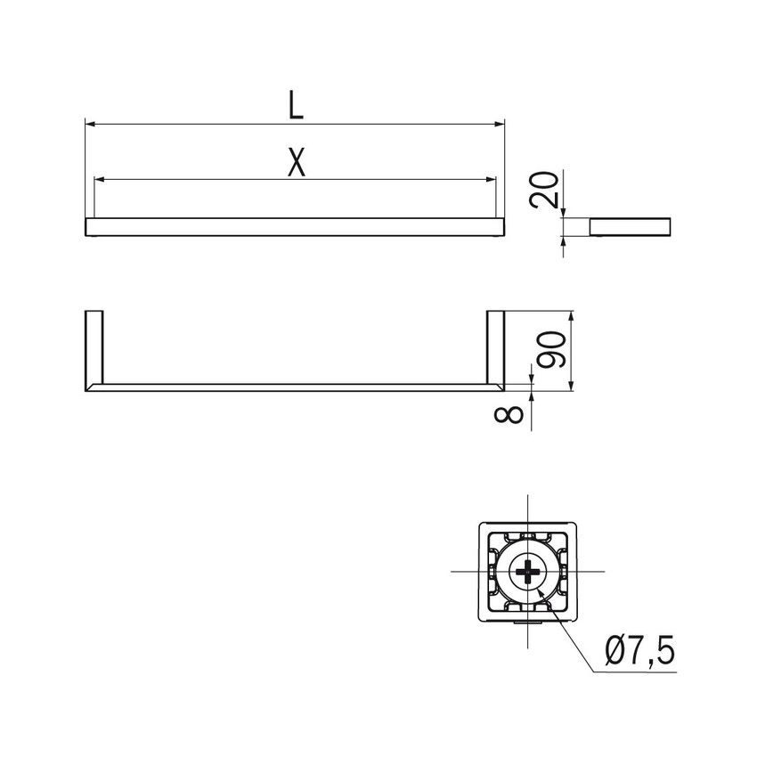 Immagine di Inda DIVO portasalviette L.82 cm, finitura cromo A1518DCR