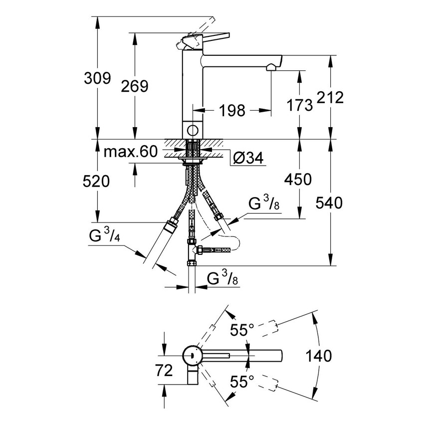 Miscelatore monocomando per lavello