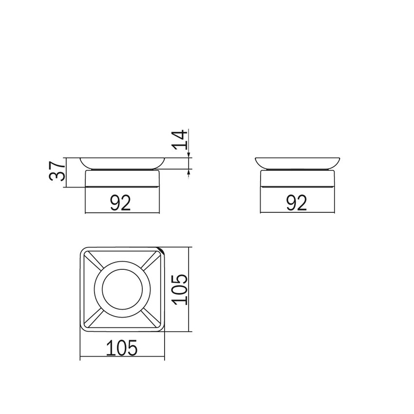 Immagine di Inda DIVO portasapone da appoggio finitura cromo, con bacinella in vetro extrachiaro finitura trasparente A2011ZCR03