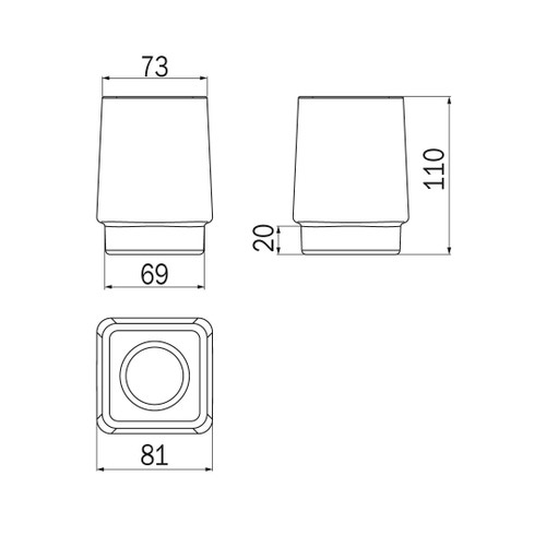 Immagine di Inda DIVO bicchiere in vetro satinato, finitura opaco R1510B002