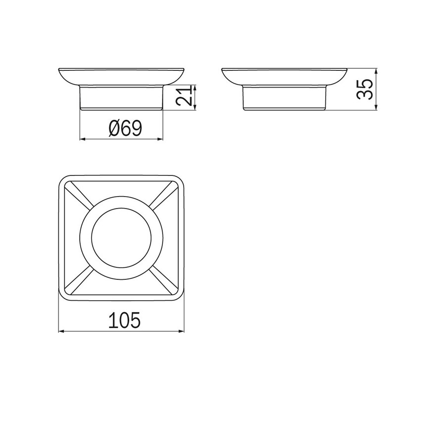 Immagine di Inda DIVO bacinella in vetro extrachiaro, finitura trasparente R1511B001