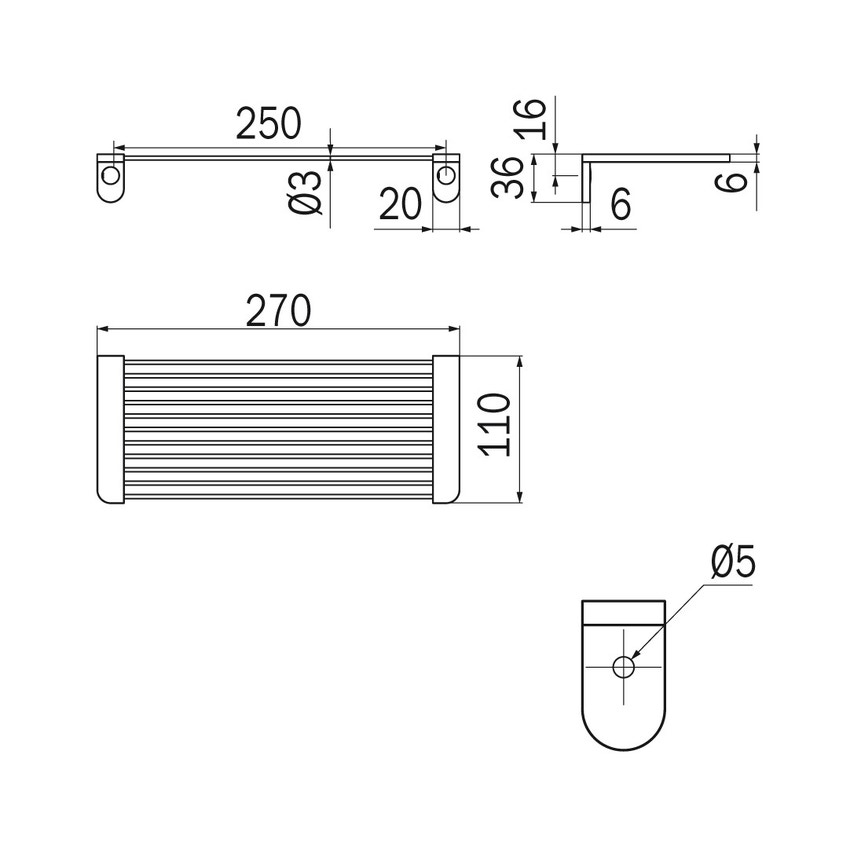 Immagine di Inda EGO porta salviette a rastrelliera, finitura cromo A1351ACR