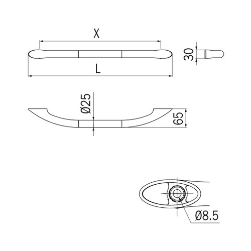 Immagine di Inda ONE maniglione L.42 cm, finitura cromo A1390BCR