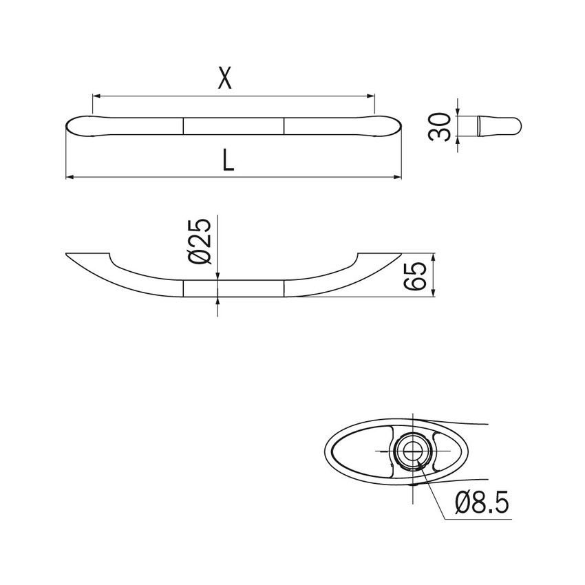 Immagine di Inda ONE maniglione L.42 cm, finitura cromo A1390BCR