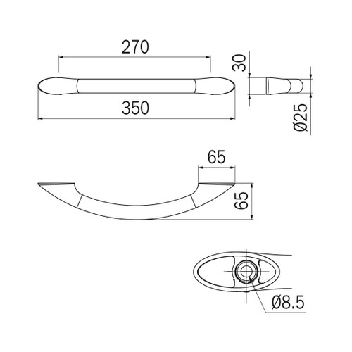Immagine di Inda EGO maniglione L.27 cm, finitura cromo A13950CR