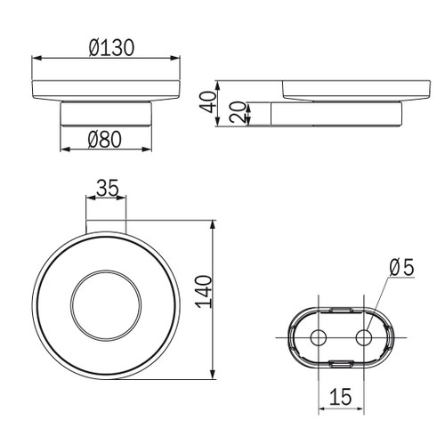 Immagine di Inda MITO portasapone a parete con bacinella in vetro satinato, finitura cromo A20110CR21