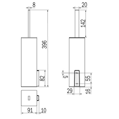 Immagine di Inda MY WAY portascopino da parete o terra, finitura cromo AV114ACR