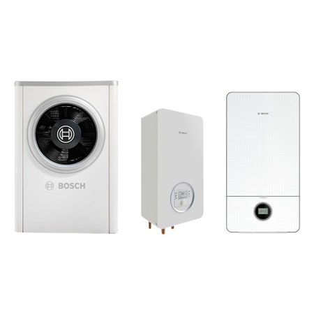 Immagine di Bosch Hybrid Excellence Sistema ibrido composto da pompa di calore con unità interna CSH7000i AW 5 OR e caldaia a condensazione SOLO riscaldamento GC7000i W 24 per riscaldamento e raffrescamento 7735210072
