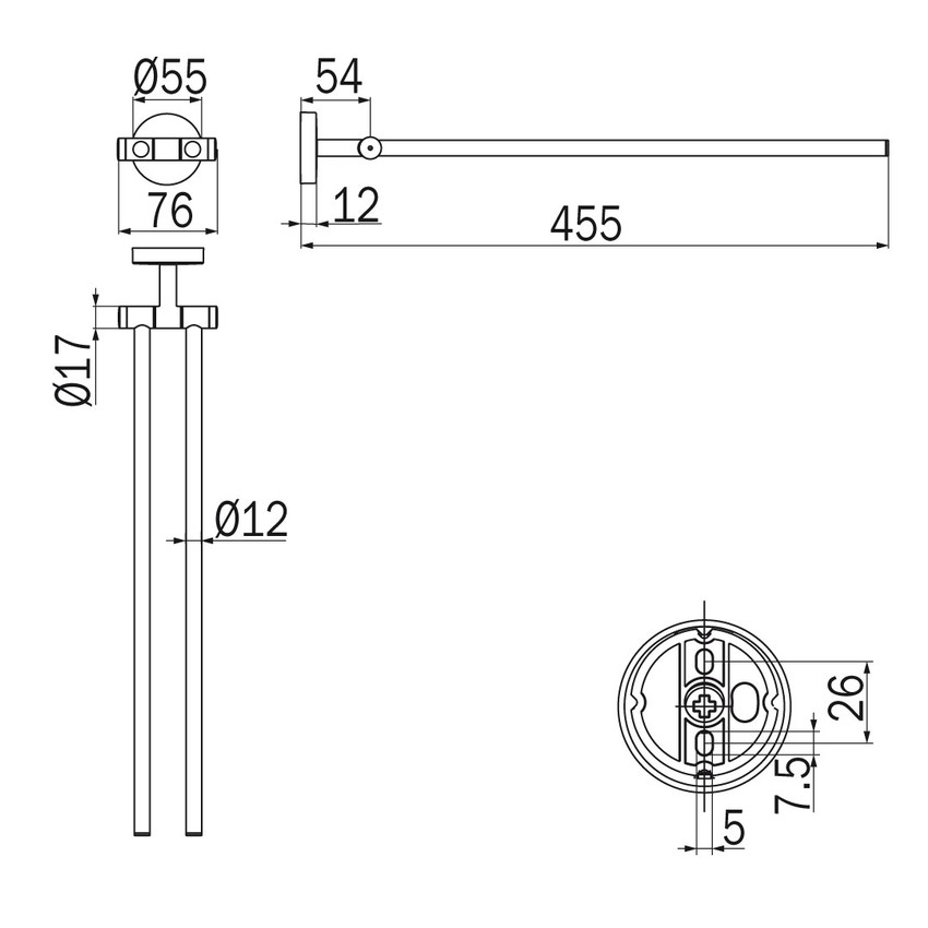 Immagine di Inda FORUM portasalviette doppio a snodo, finitura cromo A36150CR