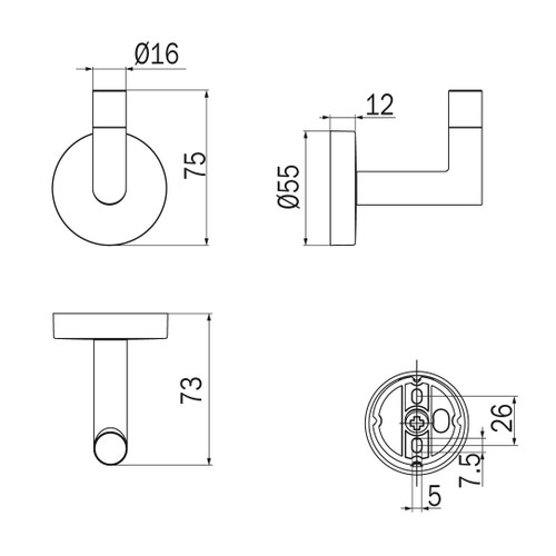 Immagine di Inda FORUM appendiabiti, finitura cromo A3620ACR