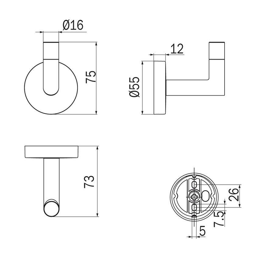 Immagine di Inda FORUM appendiabiti, finitura cromo A3620ACR
