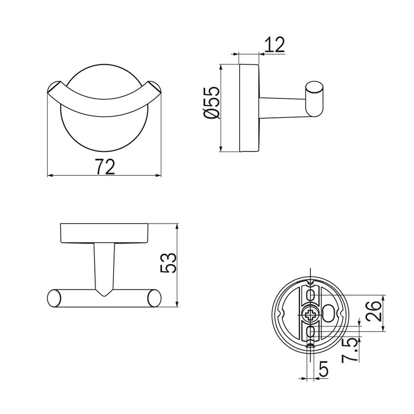 Immagine di Inda FORUM appendiabiti doppio, finitura cromo A3620BCR