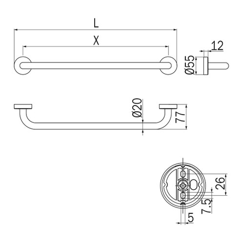 Immagine di Inda FORUM portasalviette L.35 cm, finitura cromo A3690ACR
