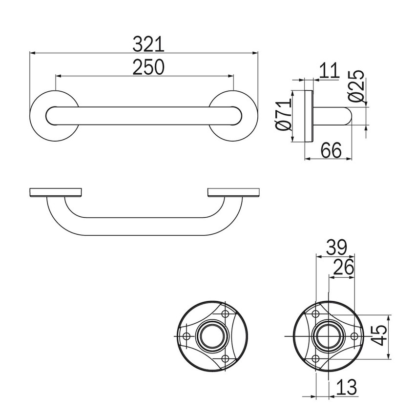 Immagine di Inda FORUM maniglione 1.500N (150Kg), finitura cromo A36950CR