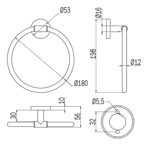 Immagine di Inda GEALUNA portasalviette ad anello, finitura cromo A10160CR