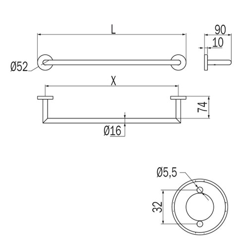 Immagine di Inda GEALUNA portasalviette L.30 cm, finitura cromo A1018ACR