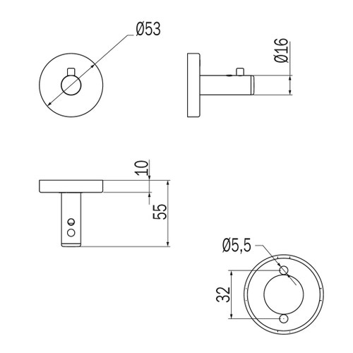 Immagine di Inda GEALUNA appendiabiti, finitura inox spazzolato A1020ANS