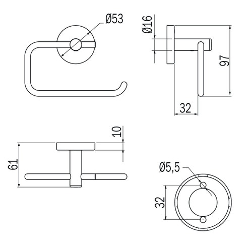 Immagine di Inda GEALUNA portarotolo, finitura cromo A1025BCR